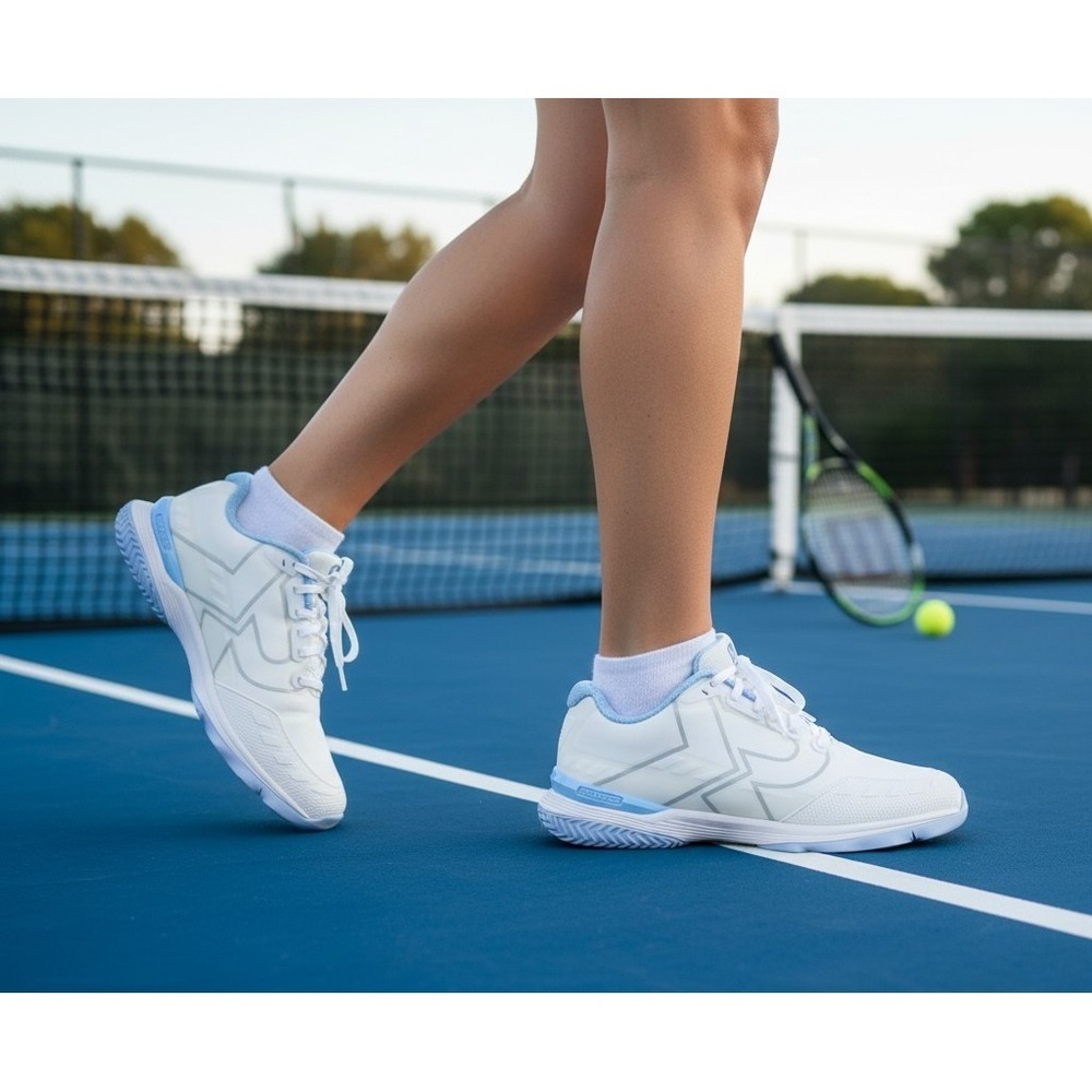 SQAIRZ XRZ Pickleball Court Shoes- Women's White / Light Blue- US 7.5